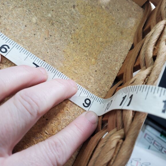 Vintage Pyrex Wicker Casserole Dish 9x13 Carrier leather handles woven Rafia - Picture 3 of 12